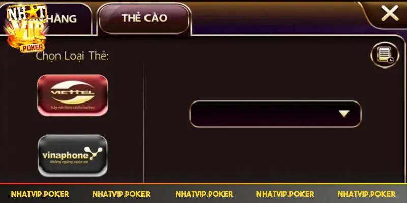 Rút tiền Nhatvip qua thẻ cào rất tiện lợi